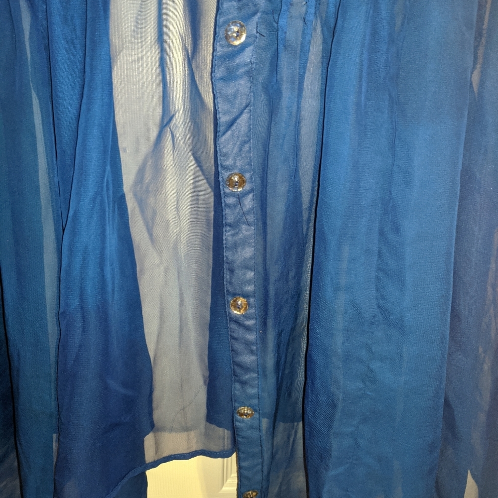 Sheer Button down Blouse - Picture 3 of 4